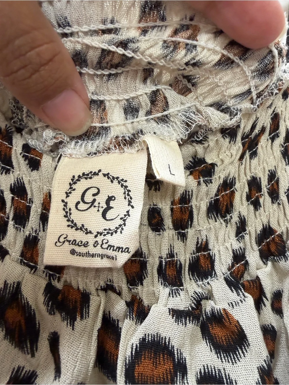 100% Cotton Leopard Print Tie-Shoulder Midi Dress - Picture 3 of 6